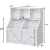 Libreria per bambini e contenitore per giocattoli Garvee, multifunzionale, stabile, in MDF e truciolato, per sala giochi, cameretta dei bambini, 35,4" bianco