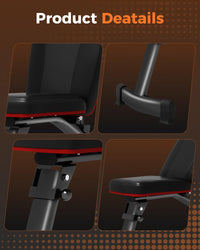 Panca pesi regolabile Garvee, inclinazione a 5 posizioni, per uso domestico, 660 libbre, struttura in acciaio, pieghevole, imbottita, antiscivolo, salvaspazio