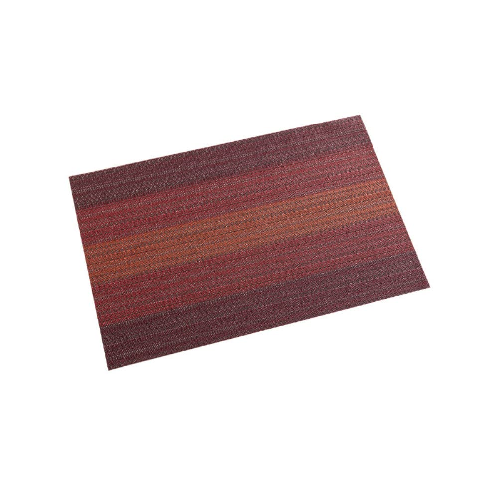 Garvee 6 pezzi Tovagliette all'americana Isolamento termico Sottobicchieri PVC Rosso 30x45cm Ecologico Antiscivolo