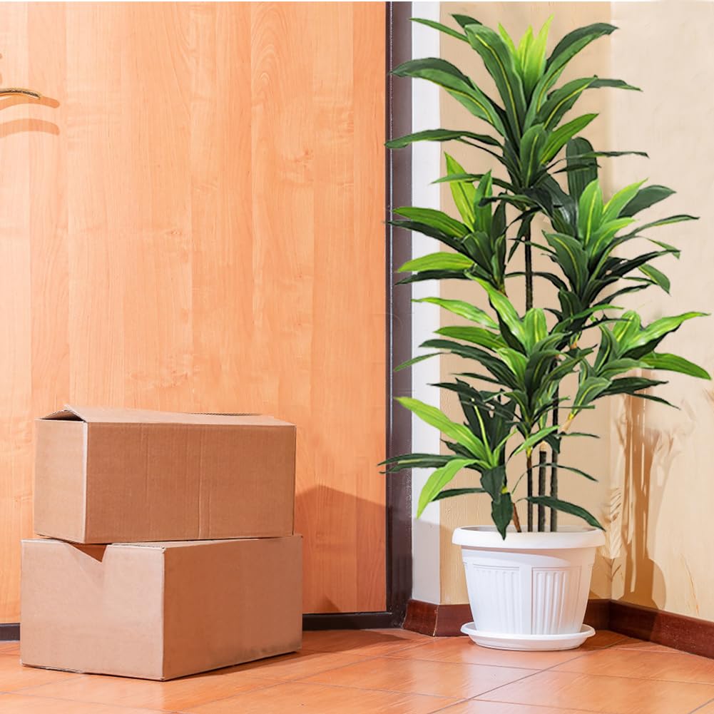 Pianta artificiale Garvee Dracaena, 4 piedi, realistica, facile da curare, per interni ed esterni, soggiorno, ufficio, verde