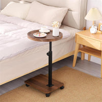Tavolino laterale Garvee a forma di C, regolabile in altezza, girevole a 360°, tavolino mobile per soggiorno/camera da letto, 40 x 30 x 45-80 cm, marrone