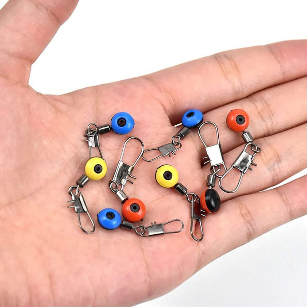 Garvee Kit Accessori Pesca Polivalenti - Emerillons, Perle, Clips - Metallo Elettrolitico Resistente Corrosione - Acqua Dolce e Salata - 100 Pezzi Trasparente