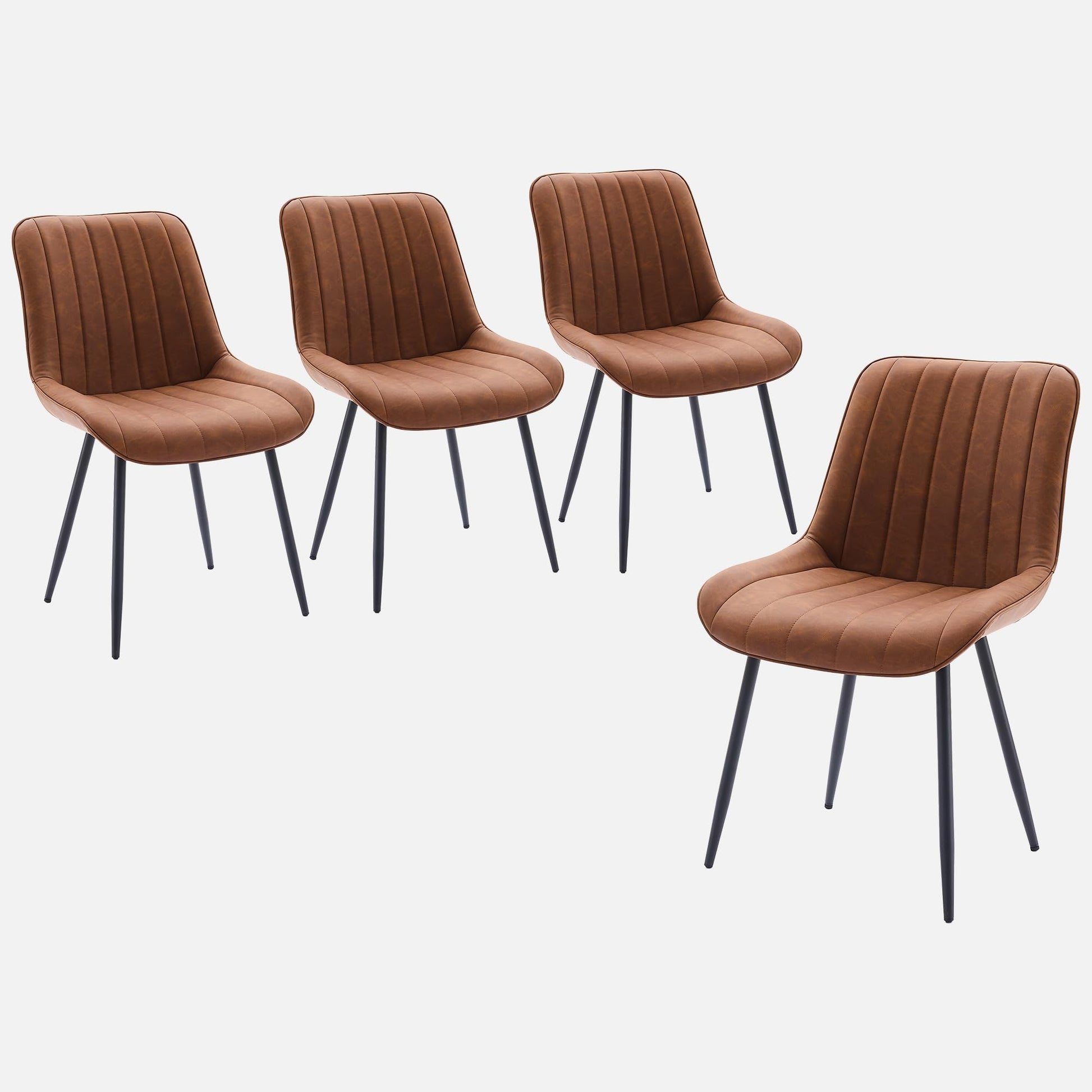 Garvee Set di 2 sedie imbottite moderne per sala da pranzo, rivestite in similpelle, gambe in metallo, stabili, comode e versatili, per cucina e bar, nere