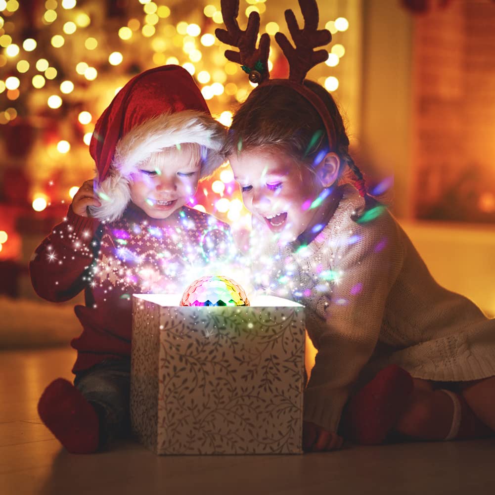 Garvee Set 2 Lampade LED Discoteca RGB con 7 Modi Stroboscopio e Controllo Remoto, Palla Cristallo per Feste e Matrimoni, Spina EU, Multicolore