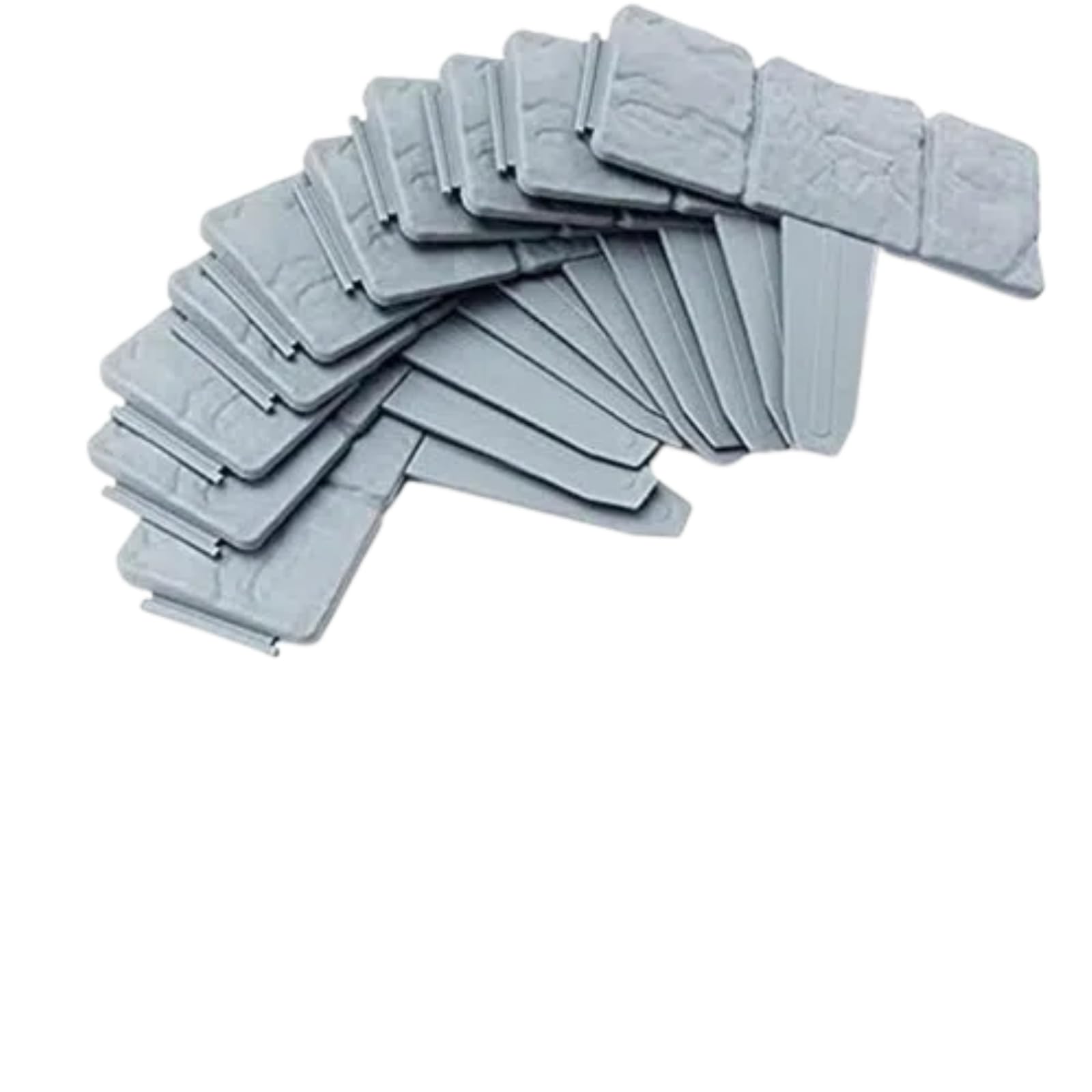 Garvee Bordura per prato da giardino effetto pietra grigio scuro, 10 pezzi, grigio