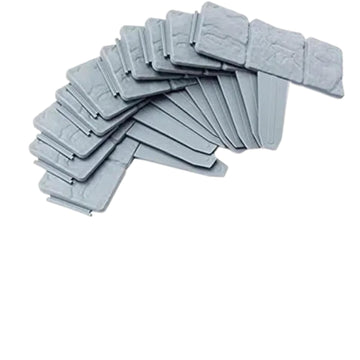 Garvee Bordura per prato da giardino effetto pietra grigio scuro, 10 pezzi, grigio
