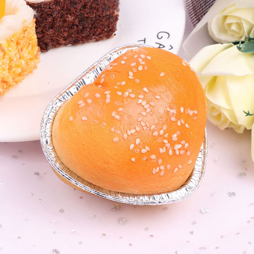 Pirottini per cupcake in alluminio Garvee, 50 pezzi, foglio di alluminio, mini cupcake mousse a forma di cuore, 100 ml, rosso, per picnic, matrimoni, feste