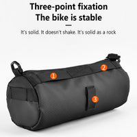 Borsa da manubrio per bicicletta Garvee nera multifunzionale impermeabile da 2,5 l per bici da strada e mountain bike