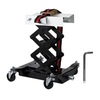 Cric per trasmissione Garvee per impieghi gravosi, capacità di carico di 450 libbre, altezza regolabile, acciaio, blocco di sicurezza, base larga, per officina e garage, nero