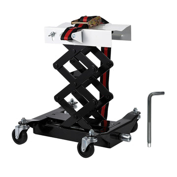 Cric per trasmissione Garvee per impieghi gravosi, capacità di carico di 450 libbre, altezza regolabile, acciaio, blocco di sicurezza, base larga, per officina e garage, nero