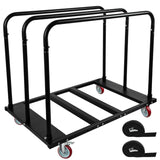 Garvee Carrello Cartongesso 816 kg Ruote PU Girevoli 13 cm Pieghevole Acciaio Robusto - Magazzino e Cantiere Nero 117x74x99 cm