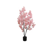 Albero di ciliegio artificiale Garvee da 4 piedi con steli regolabili e vaso di plastica per uso interno e per matrimoni, facile da curare, fiori realistici - 