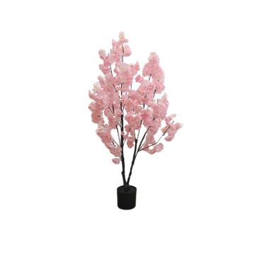 Albero di ciliegio artificiale Garvee da 4 piedi con steli regolabili e vaso di plastica per uso interno e per matrimoni, facile da curare, fiori realistici