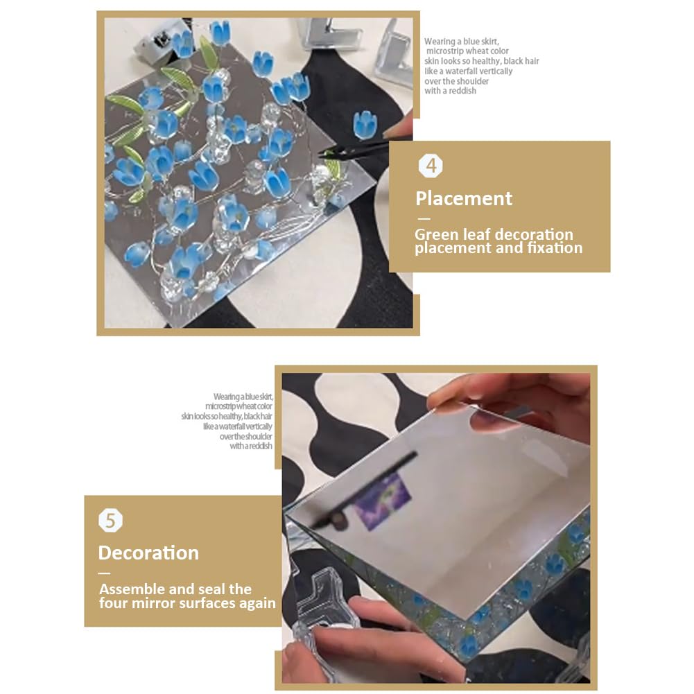 Lampada da notte Garvee Tulipanowa fai da te fatta a mano con motivo floreale quadrato, lampada da tavolo, ornamento, regalo per la camera da letto di donne e ragazze