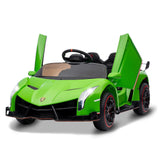 Garvee Auto Elettrica per Bambini Lamborghini 12V Porte a Ali Telecomando LED Musica Ruote Amortizzate Sicurezza Giardino - Green