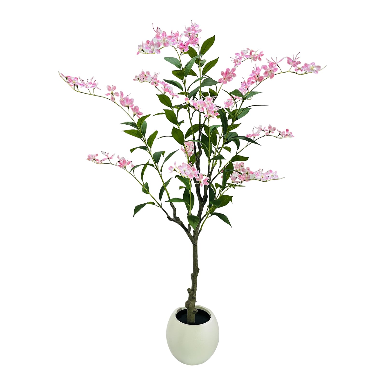 Albero di gelsomino artificiale Garvee grande con vaso bianco per casa, soggiorno, camera da letto, ufficio, giardino, rosa