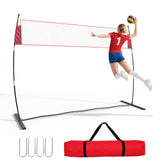 Rete da pallavolo Garvee da 12 piedi, regolabile in altezza, portatile, con pali in fibra di vetro e rete antistrappo a 3 strati per spiaggia e giardino - Nero