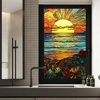 Pellicola per finestre Garvee riutilizzabile Sun by the Sea, protezione UV, antiriflesso, controllo del calore, risparmio energetico, vetrate colorate, 60x100 cm, colore unito