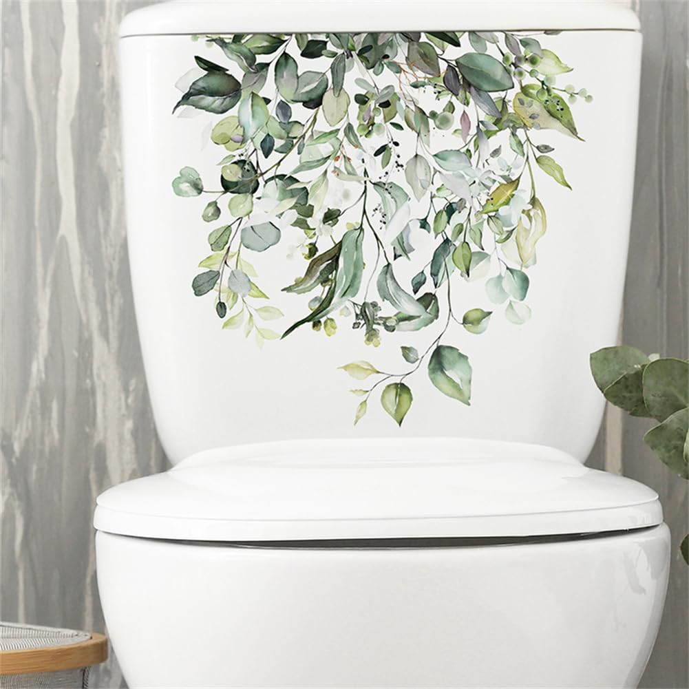 Adesivi per WC Garvee con motivo floreale, autoadesivi, impermeabili e durevoli, per bagno e toilette M-203