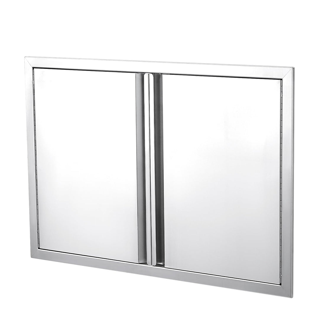 Porta di accesso per barbecue Garvee da 28x19 pollici in acciaio inossidabile 304, doppia porta, resistente alle intemperie, per cucina da esterno, argento