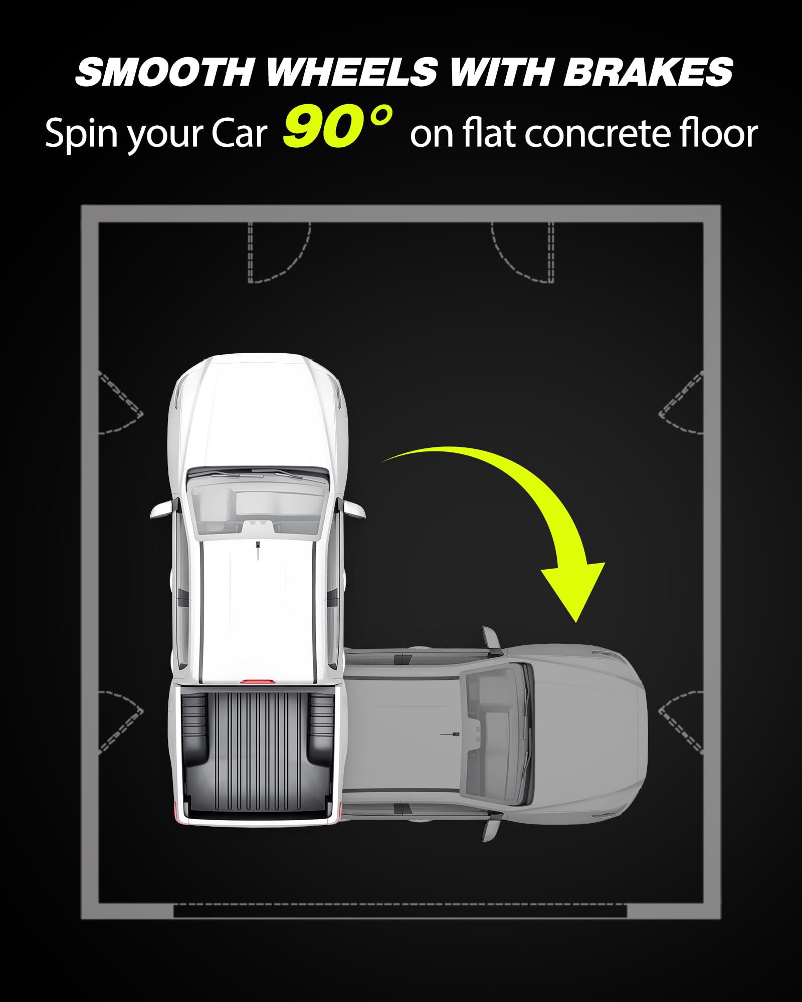 Garvee Auto Dolly Set 2, capacità di carico 4000 libbre, acciaio al manganese, base antiscivolo, ruote girevoli a 360°, 16"x13", blu, officina e garage