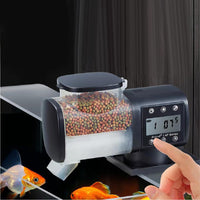 GARVEE Mangiatoia automatica per pesci rossi, timer e controllo delle porzioni, impermeabile, accessorio per acquario, vasche d'acqua dolce, plastica