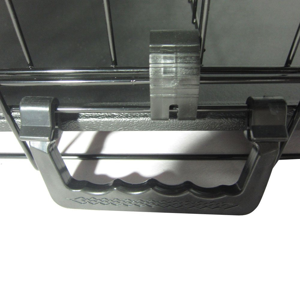 Garvee Trasportino per cani pieghevole in metallo da 42" con 2 porte per il trasporto in auto, vassoio di base, nero