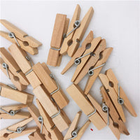 Garvee 100 pezzi Mini mollette in legno da 2,5 cm con spago di iuta per decorazioni fai da te per il giardinaggio in legno naturale