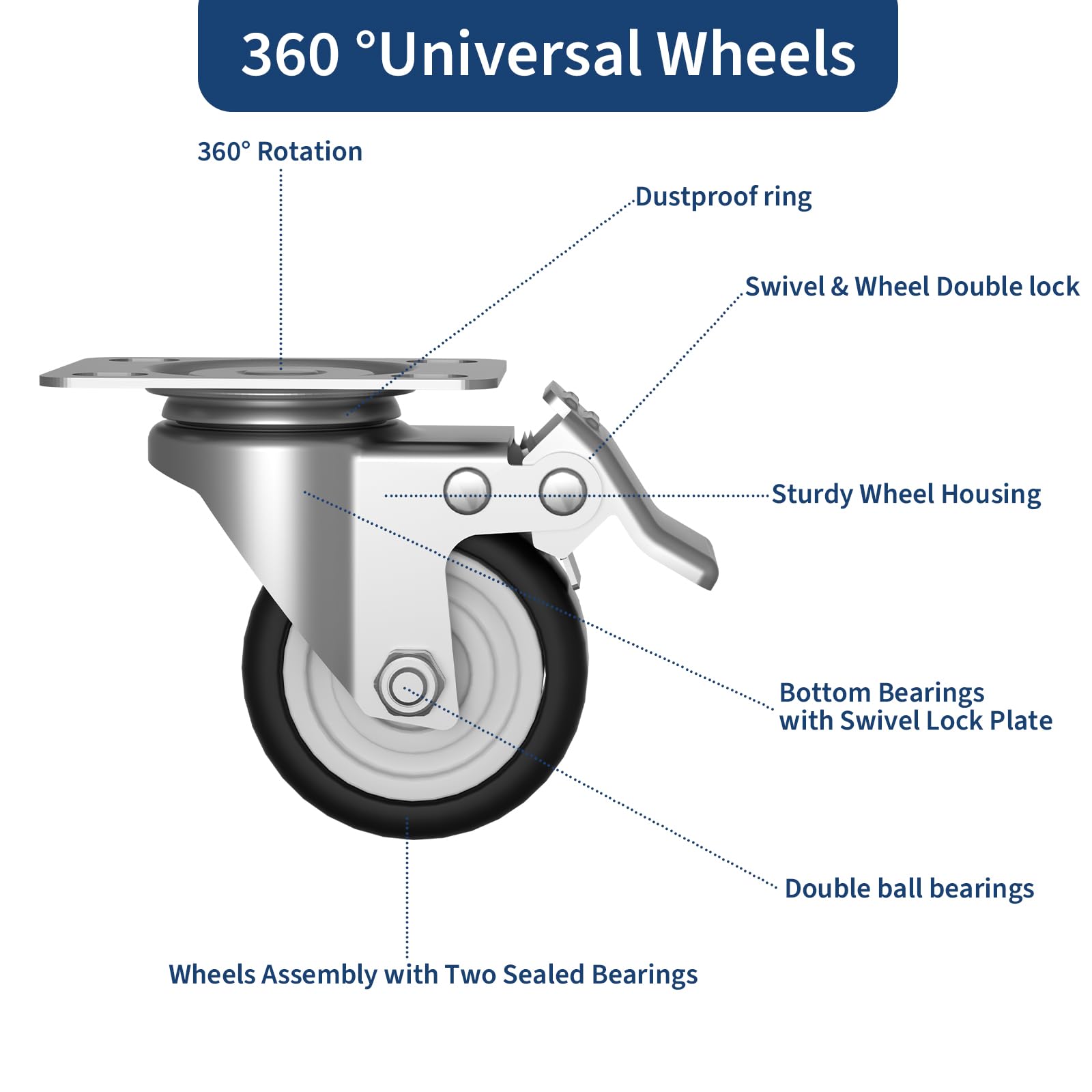 Armadio portaoggetti in metallo Garvee da 72" con ruote, ante con serratura e 2 cassetti per officina e garage, 72"x31,5"x16,5", verniciato a polvere
