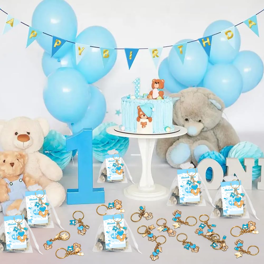 GARVEE Set di 20 portachiavi con impronte, regali per baby shower e battesimi