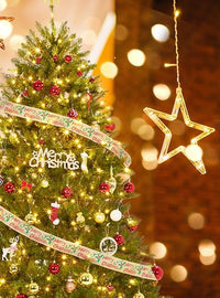Albero di Natale Artificiale Garvee 140 cm - Effetto Abete Fraser, 250 Luci Multicolori 9 Modalità, Rami Incernierati Verde