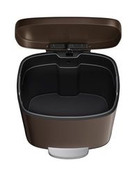 Garvee 13,2+2,6 Gal Set di bidoni in metallo antiruggine con coperchio, meccanismo a pedale, per cucina e bagno, marrone, compatto, ergonomico