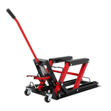 Garvee Sollevatore Idraulico Moto 1500Lb Capacità, Regolazione Altezza 12-37 cm, Piattaforma Antiscivolo, Ruote Girevoli 360°, Rosso per Garage ATV UTV Dirt Bike - Red