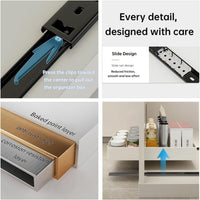 Ripiano estraibile Garvee Cabinet Organizer 30x43 cm, ammortizzatore a chiusura ammortizzata, acciaio rechner, antigrafcio, nero, cucina e dispensa