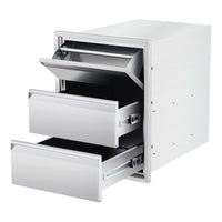 Unità cucina da esterno in acciaio inossidabile Garvee - Stazione grill a 3 livelli per giardino e patio, struttura robusta, perfetta per gli amanti dell'outdoor