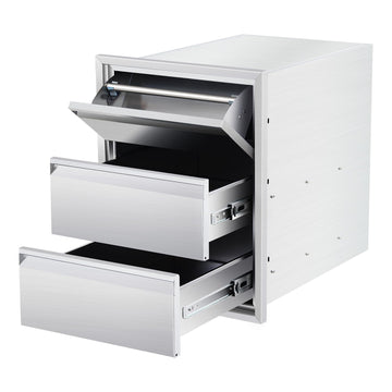 Unità cucina da esterno in acciaio inossidabile Garvee - Stazione grill a 3 livelli per giardino e patio, struttura robusta, perfetta per gli amanti dell'outdoor