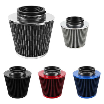 Garvee Filtro Aria Auto 76mm, Alto Flusso, Lega Alluminio, Vliesstoff, Montaggio Facile, Universale, Tuning Auto Sportiva