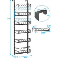 Mensola da cucina Garvee sopra la porta, 6 ripiani, regolabile, in metallo, nera, per risparmiare spazio in cucina e in bagno