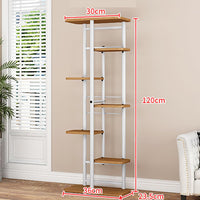 Garvee Portavasi in legno e metallo per uso interno ed esterno, portafiori angolare a più livelli per balcone, giardino, soggiorno, color legno, robusto e salvaspazio