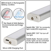 Luci ricaricabili sottopensile Garvee, set da 3 con telecomando, per cucina e mobili, 140 lm, dimmerabili, magnetiche, bianche