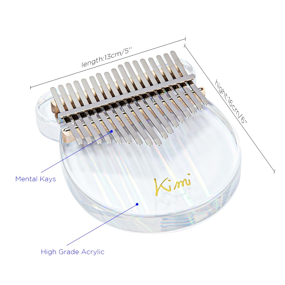 Garvee Kalimba a forma di orso arcobaleno, 17 tasti, materiale in legno risonante, portatile, colorato, per gli amanti della musica