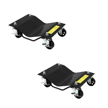 Garvee Auto Dolly Set, 2 pezzi, capacità di sollevamento 4000 libbre, con ruote in acciaio da 3" e protezioni per pneumatici per auto, SUV, ATV, garage, officine, nero