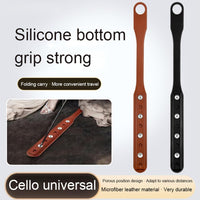 Ancoraggio per puntale per violoncello Garvee con cinturino regolabile in 8 posizioni, in microfibra, antiscivolo, per spettacoli teatrali, pieghevole, nero