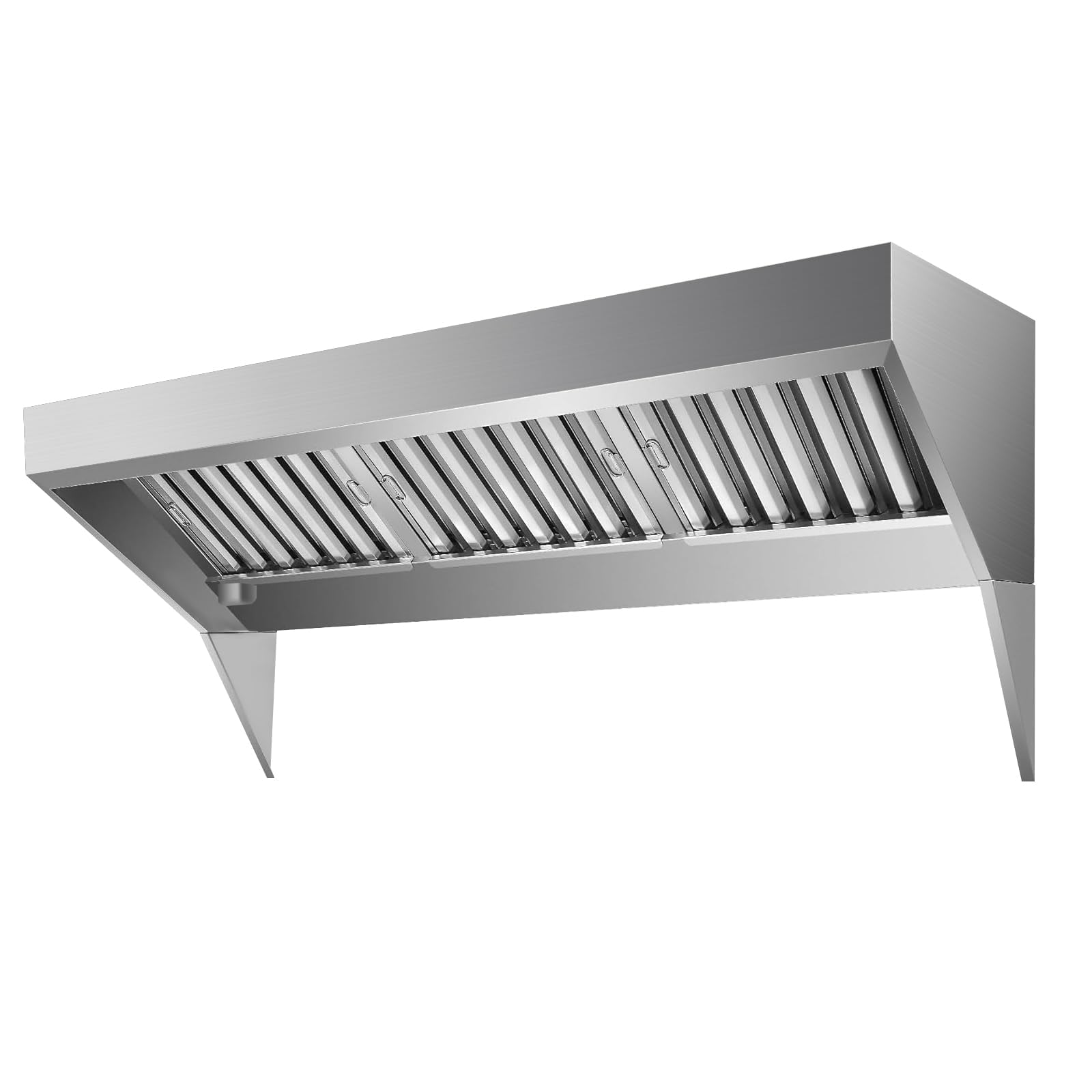 Cappa aspirante commerciale Garvee da 6 piedi in acciaio inossidabile 201 antiruggine con 3 filtri di olio rimovibili per cucina e food truck, montaggio a parete, staffa triangolare