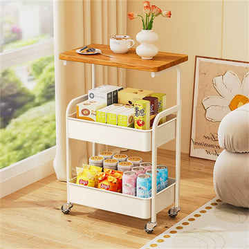 Carrello portaoggetti in metallo Garvee a 3 ripiani con ruote per cucina, soggiorno, bagno, balcone, 43x30 cm, nero