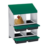 Nido per polli Garvee con 4 scomparti, acciaio zincato, trespolo antiscivolo, resistente alle intemperie, verde, per pollai - Buca verde 2x2