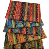 Garvee Set di 5 tessuti in cotone stampato con motivo etnico per patchwork fai da te e cucito, 25x20 cm, versatili, morbidi e traspiranti - verde