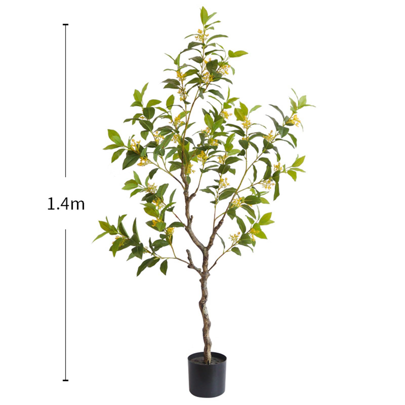 Albero di osmanto artificiale Garvee da 1,4 m con foglie e fiori realistici, rami regolabili, materiale PU, non richiede manutenzione, per uso interno ed esterno, verde