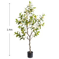 Albero di osmanto artificiale Garvee da 1,4 m con foglie e fiori realistici, rami regolabili, materiale PU, non richiede manutenzione, per uso interno ed esterno, verde
