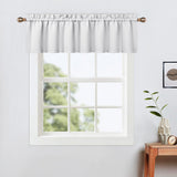 Garvee Valance Tende da Cucina 52x15 Pollici Bianco Vino Oscurante Termico Tascabile per Asta per Piccole Finestre Cucina Camera da Letto - Bianco